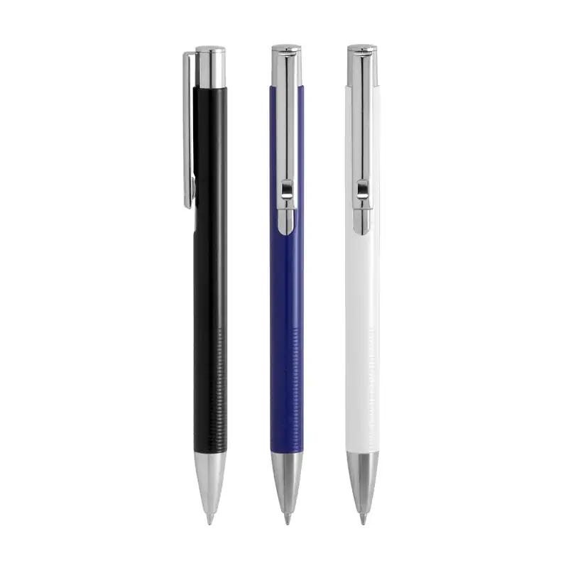 Bolígrafo de aluminio mate con detalles cromados para personalizar con logo (5)