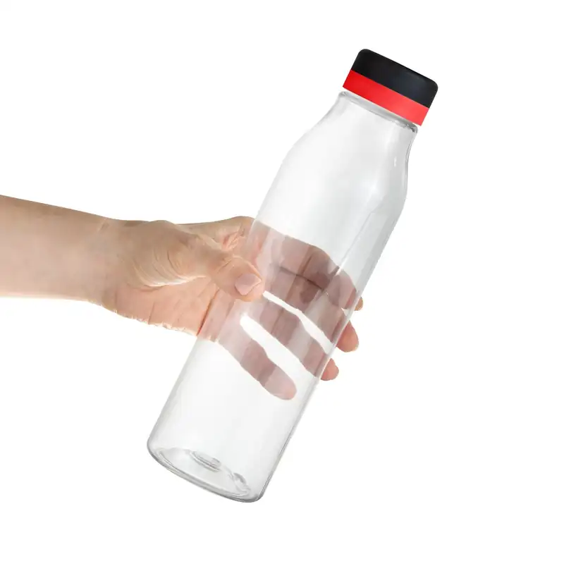 Botella de 750 ml esbelta con tapa negra para personalizar con logo (4)
