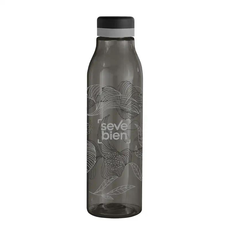 Botella de 750 ml esbelta negra para personalizar con logo (2)