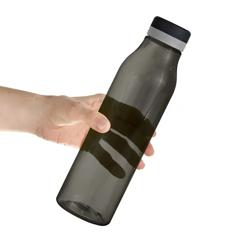 Botella de 750 ml esbelta negra para personalizar con logo (4)