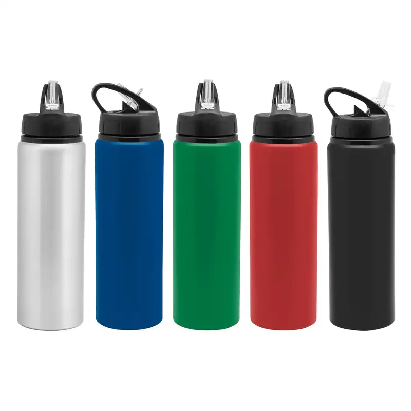 Botella de aluminio de 800 ml con sorbete para personalizar con logo (2)
