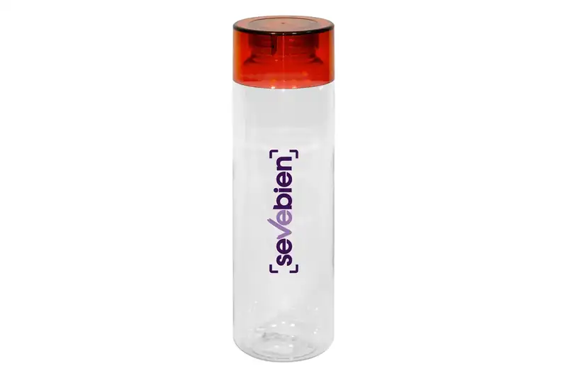 Botella plástica de 600 ml con tapa de manija para personalizar con logo (2)