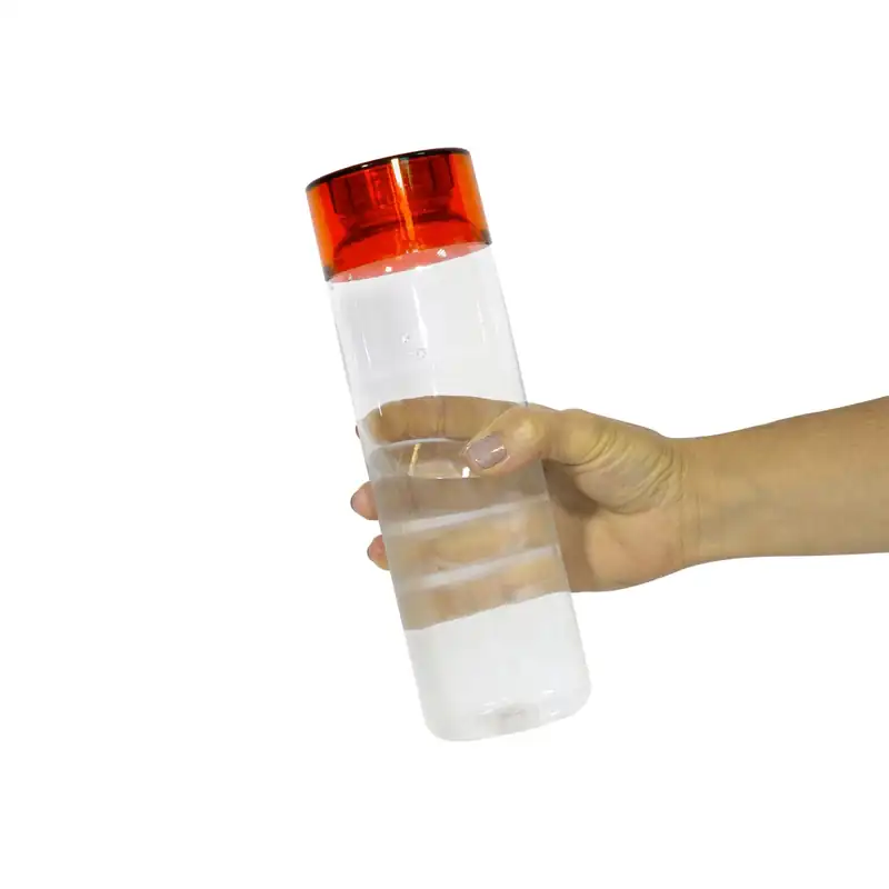 Botella plástica de 600 ml con tapa de manija para personalizar con logo (5)