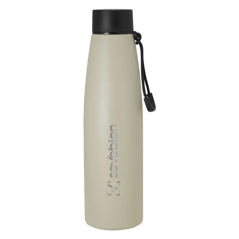 Botella térmica con tapa negra y pintura resistente para personalizar con logo (2)