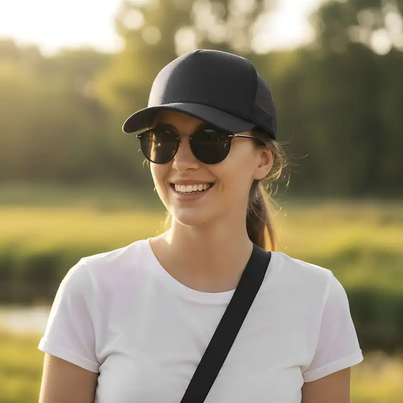 Gorra de cinco paneles con malla para personalizar con logo (2)