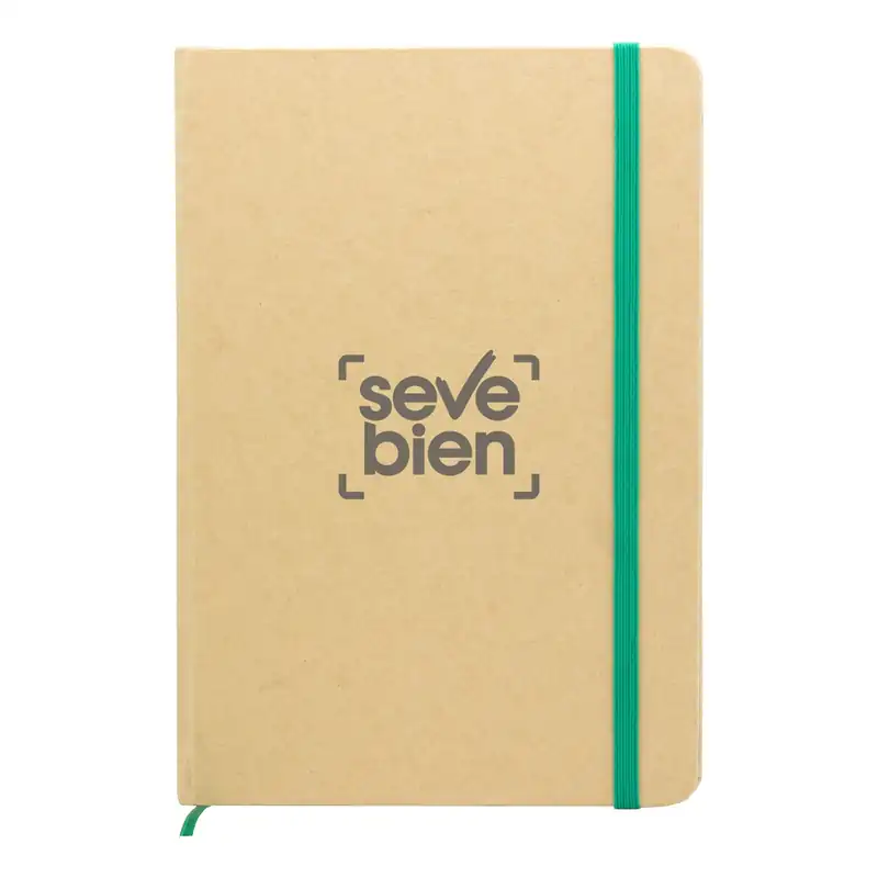 Libreta A5 de tapa kraft con elástico de color para personalizar con logo (2)