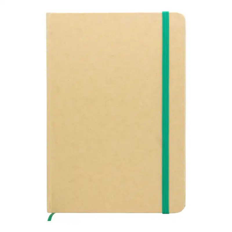Libreta A5 de tapa kraft con elástico de color para personalizar con logo (3)