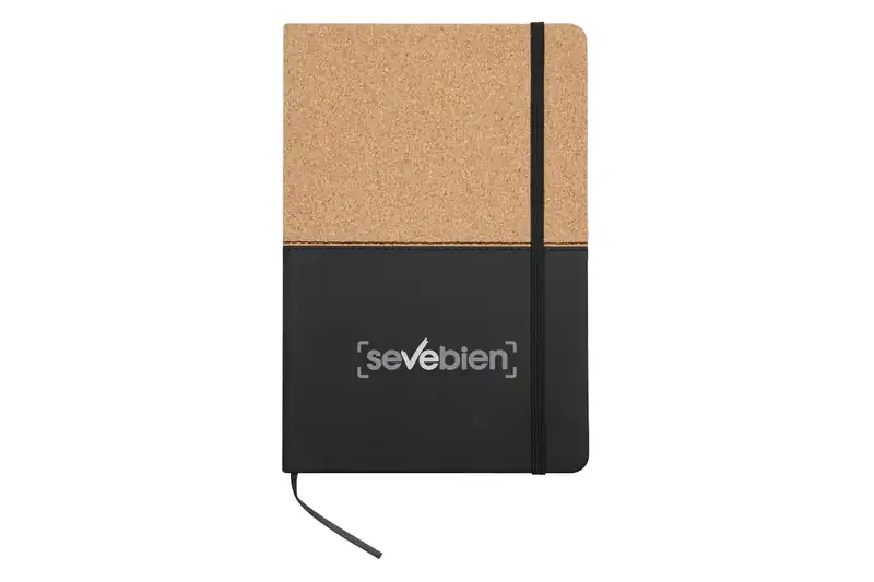 Libreta A5 símil corcho con hojas punteadas para personalizar con logo (4)