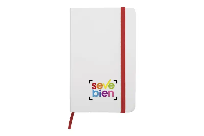 Libreta chica de tapa dura blanca para personalizar con logo (5)