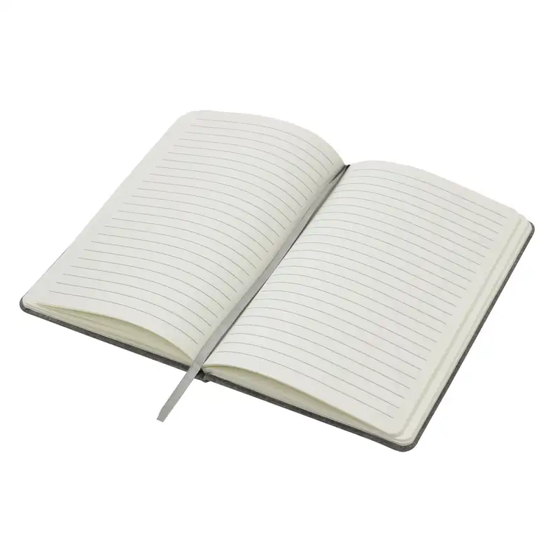 Libreta con placa metálica y tapa de material reciclado para personalizar con logo (5)