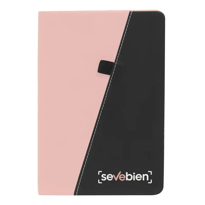Libreta cosida bicolor con portalápiz para personalizar con logo (2)