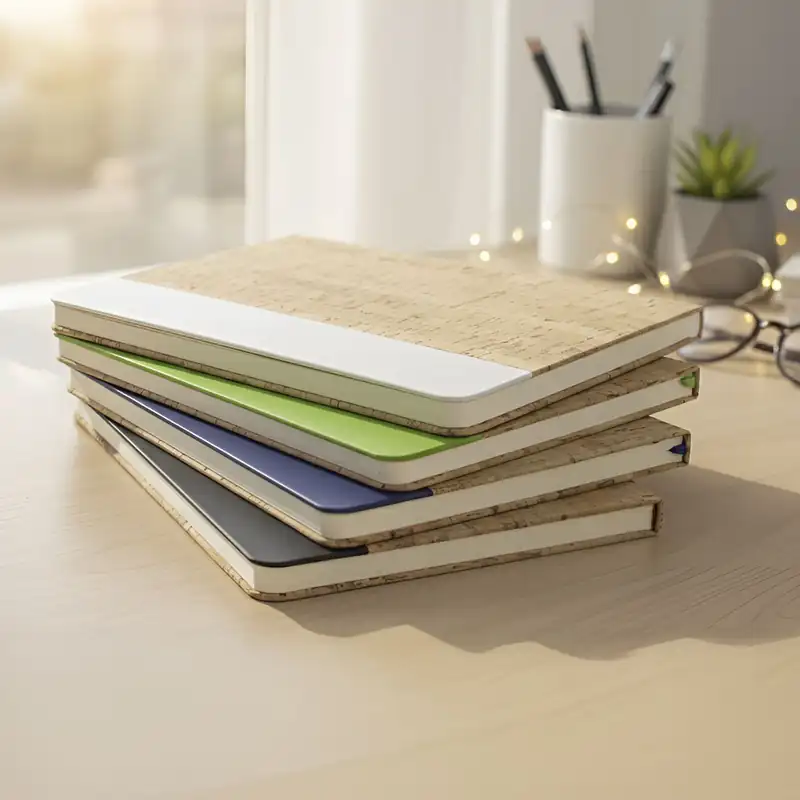 Libreta cosida con tapa de corcho para personalizar con logo (2)