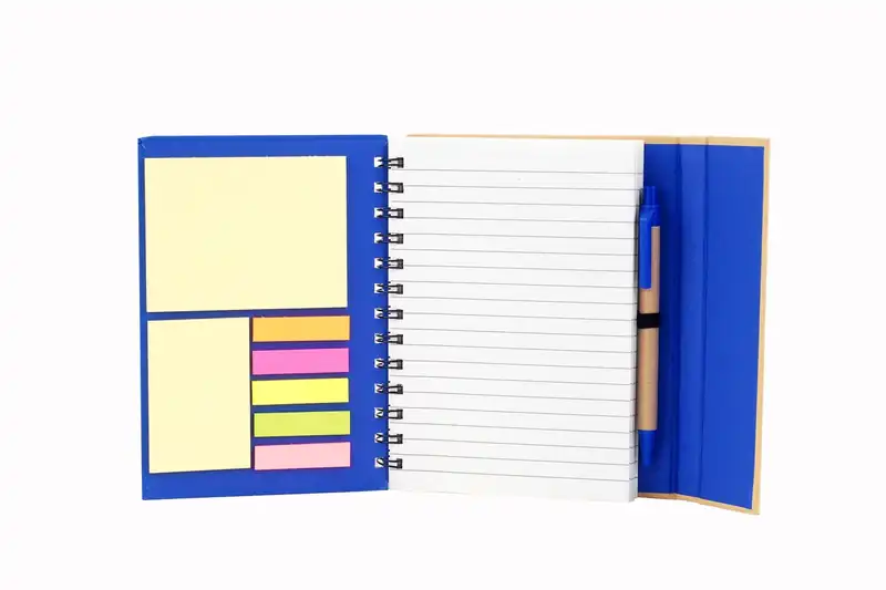 Libreta de cartón con notas adhesivas y bolígrafo para personalizar con logo (2)