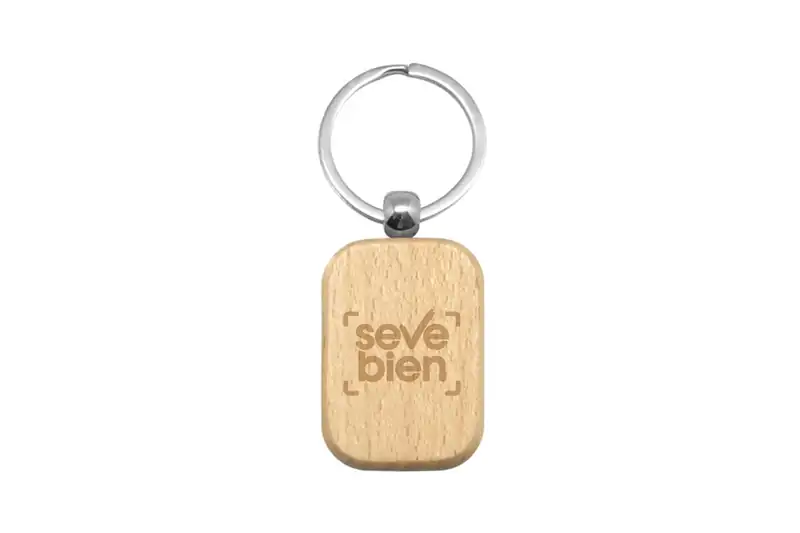 Llavero de madera rectangular para personalizar con logo (2)