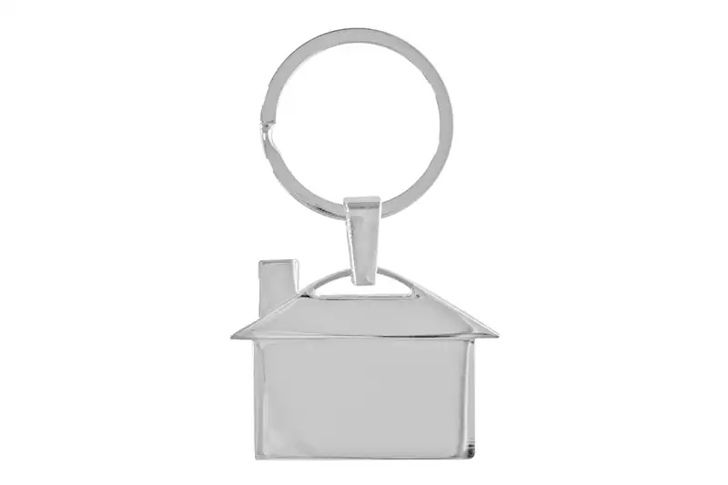 Llavero metálico con forma de casa para personalizar con logo (4)
