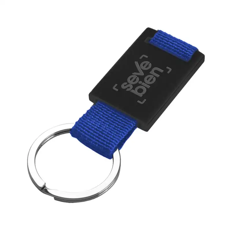 Llavero metálico negro con correa para personalizar con logo (2)