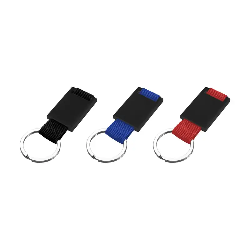 Llavero metálico negro con correa para personalizar con logo (4)