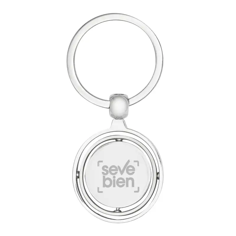 Llavero metálico redondo giratorio para personalizar con logo (4)