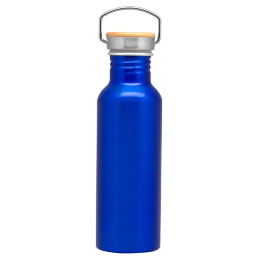Botella de aluminio de 750 ml con detalles de bambú