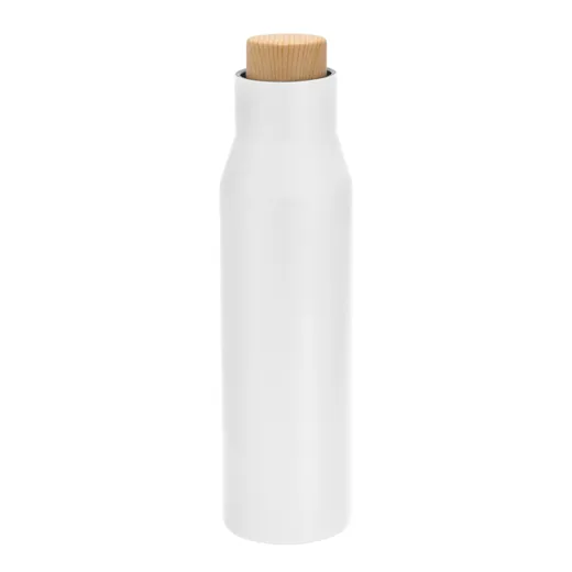 Botella térmica con tapa símil bambú