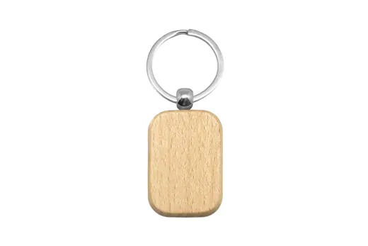 Llavero de madera rectangular