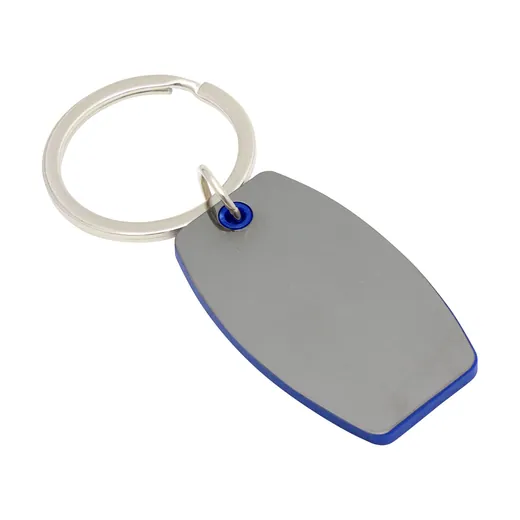Llavero ovalado de color con apliques de acero