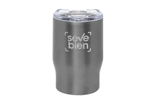Mug de acero de 350 ml con tapa transparente