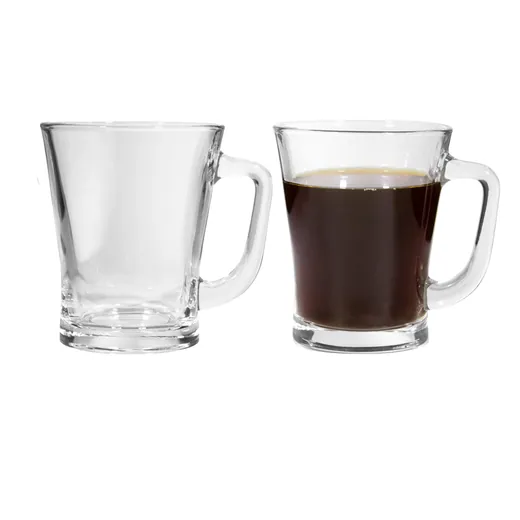 Set de dos tazas de vidrio con asa para personalizar con logo (1)