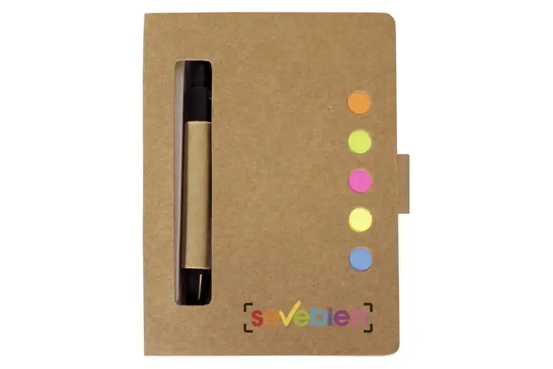 Mini libreta con notas adhesivas y bolígrafo para personalizar con logo (2)