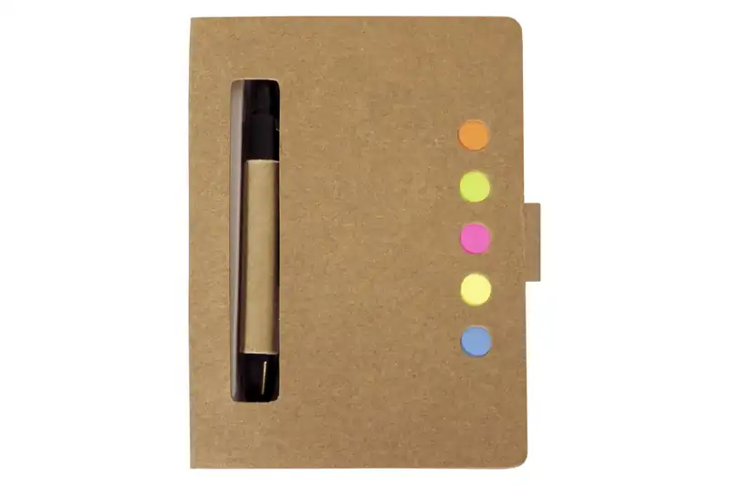 Mini libreta con notas adhesivas y bolígrafo para personalizar con logo (3)