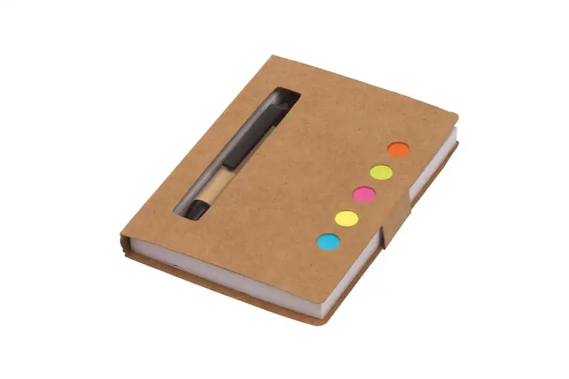 Mini libreta con notas adhesivas y bolígrafo para personalizar con logo (4)