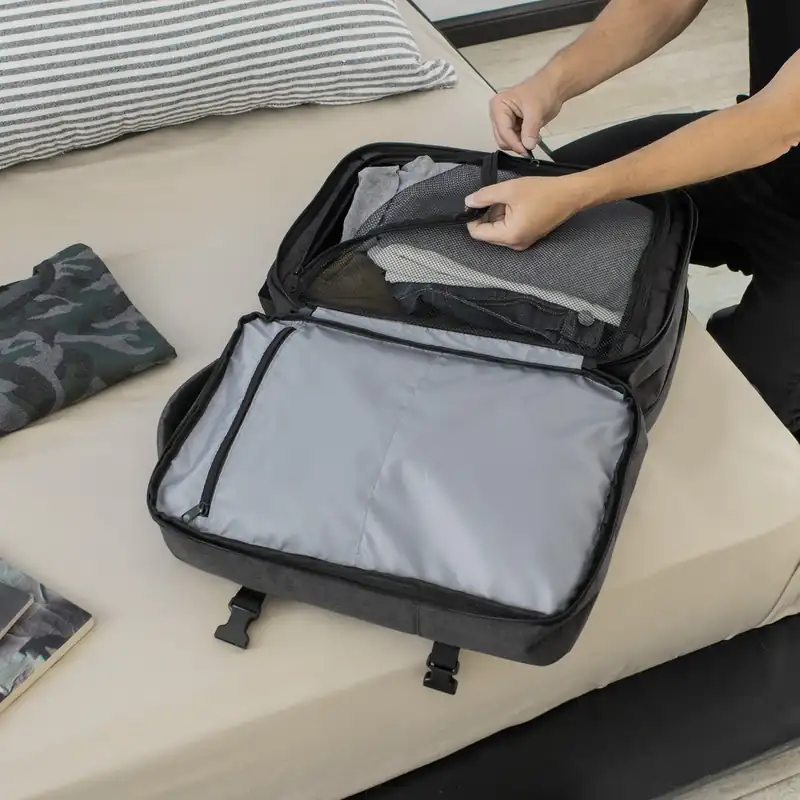 Mochila carry on expandible con apertura de 360° para personalizar con logo (4)