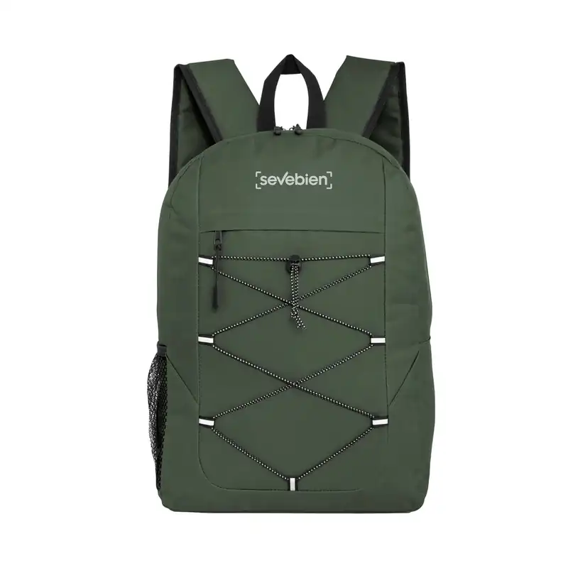 Mochila outdoor con doble cierre y bolsillo de red para personalizar con logo (4)