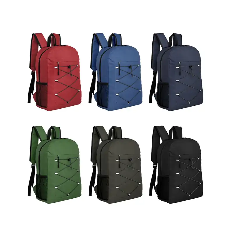 Mochila outdoor con doble cierre y bolsillo de red para personalizar con logo (5)