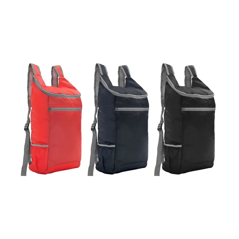 Mochila plegable que se guarda en su propia bolsa para personalizar con logo (2)