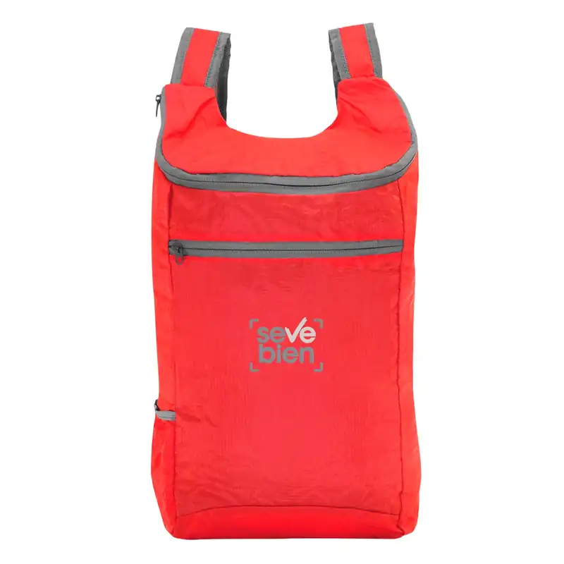 Mochila plegable que se guarda en su propia bolsa para personalizar con logo (4)