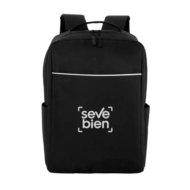 Mochila porta notebook 16" con ribete reflectante para personalizar con logo (3)