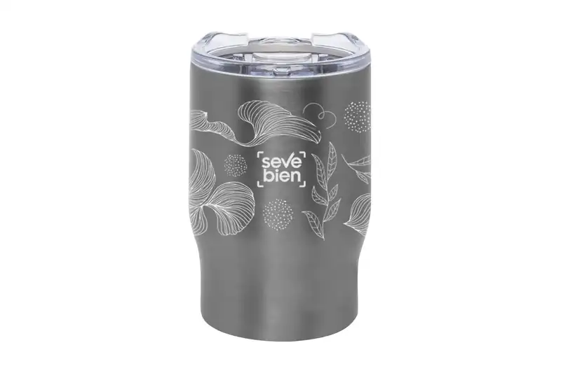 Mug de acero de 350 ml con tapa transparente para personalizar con logo (2)