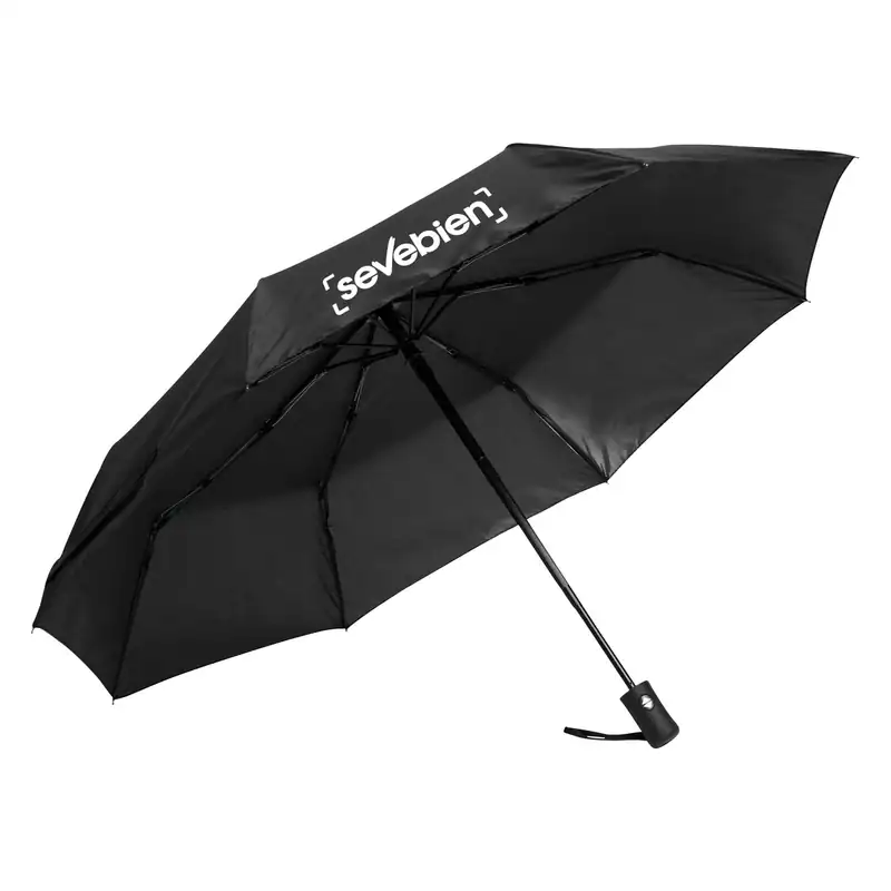 Paraguas plegable automático con mango engomado para personalizar con logo (2)