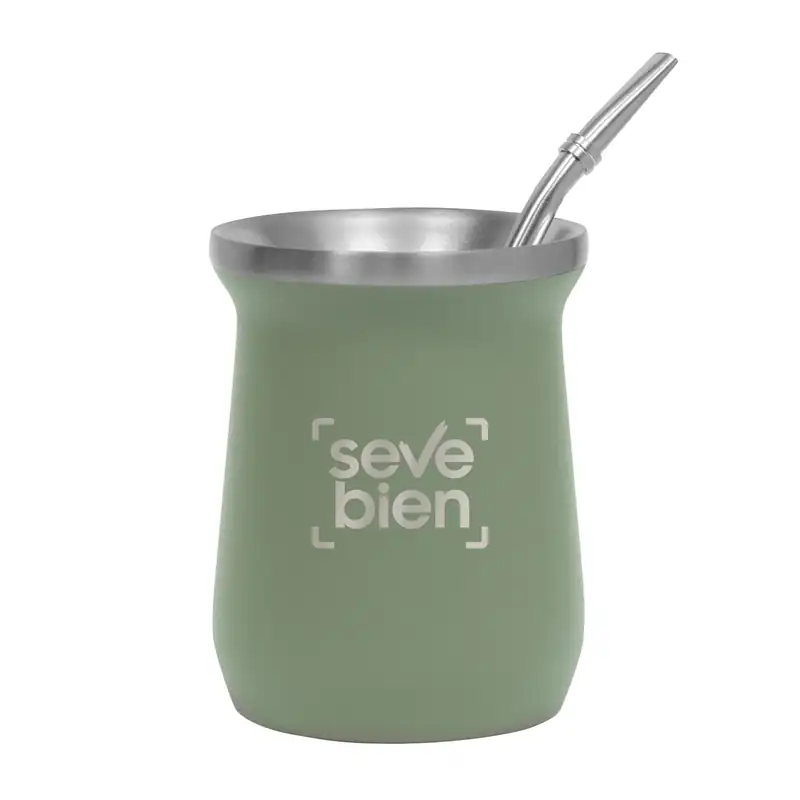 Set de mate de acero con bombilla para personalizar con logo (3)