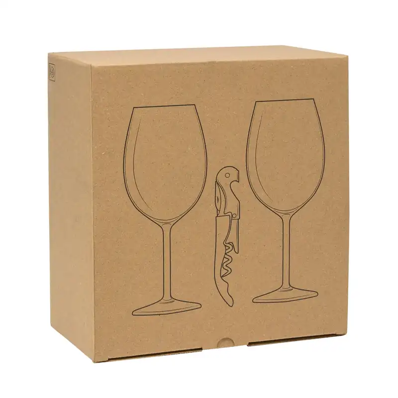 Set de vino con dos copas y sacacorchos para personalizar con logo (4)