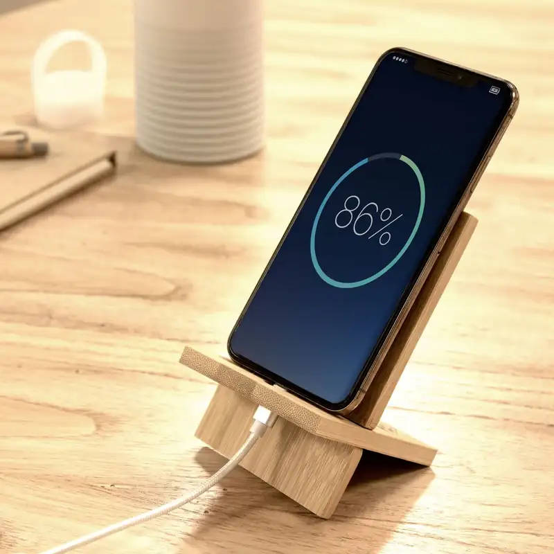 Soporte de bambú para celular para personalizar con logo (2)