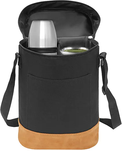 Bolso matero abierto · Ref. T-481: Equipo de mate, mugs y drinks con logo, SGG