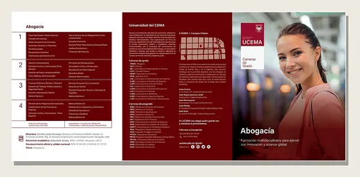 Dípticos y trípticos para UCEMA: trabajo realizado por la imprenta SGG